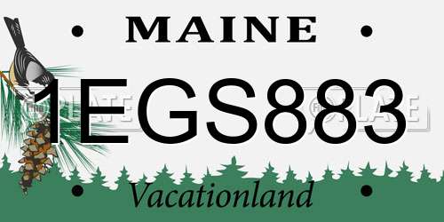1EGS883 Maine License Plate