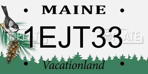 1EJT33 Maine License Plate