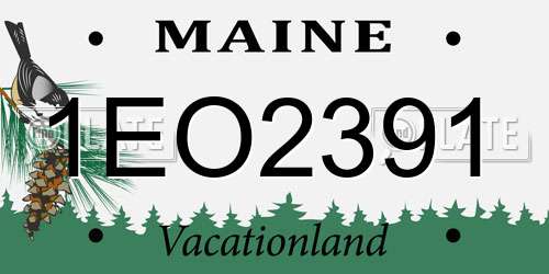 1EO2391 Maine License Plate