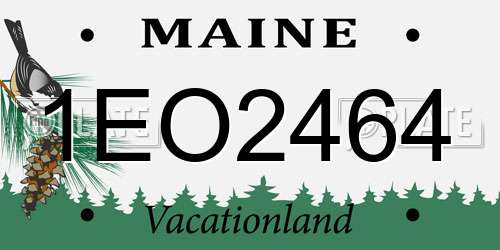 1EO2464 Maine License Plate