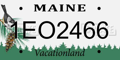 1EO2466 Maine License Plate