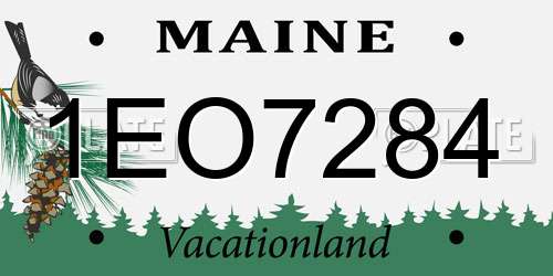 1EO7284 Maine License Plate