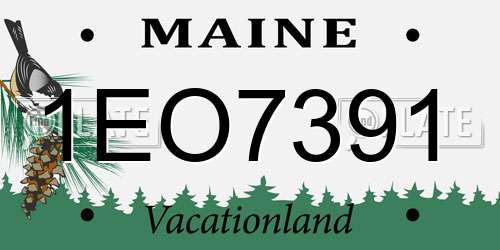 1EO7391 Maine License Plate