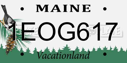 1EOG617 Maine License Plate