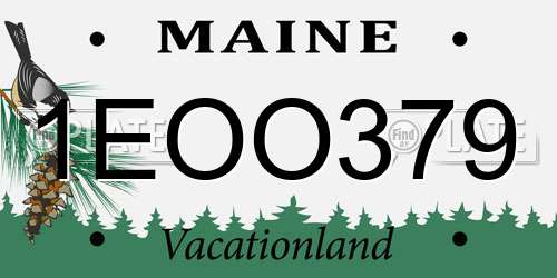 1EOO379 Maine License Plate