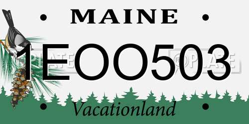 1EOO503 Maine License Plate