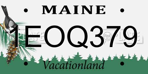 1EOQ379 Maine License Plate