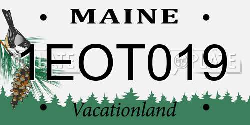 1EOT019 Maine License Plate