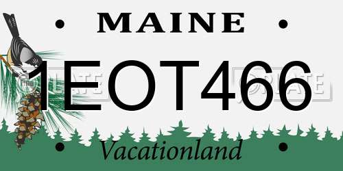 1EOT466 Maine License Plate