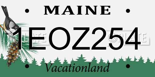 1EOZ254 Maine License Plate