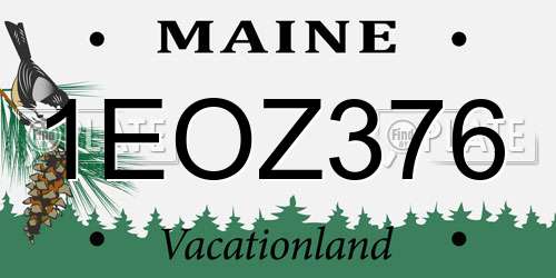 1EOZ376 Maine License Plate