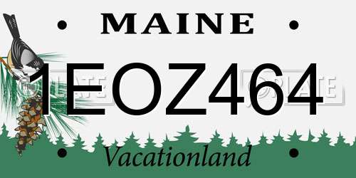 1EOZ464 Maine License Plate