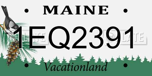 1EQ2391 Maine License Plate