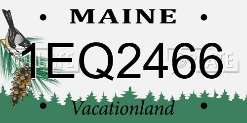 1EQ2466 Maine License Plate