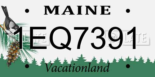 1EQ7391 Maine License Plate