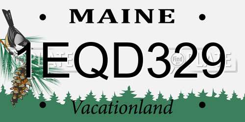 1EQD329 Maine License Plate