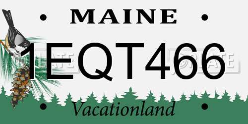 1EQT466 Maine License Plate