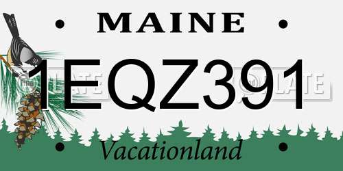 1EQZ391 Maine License Plate