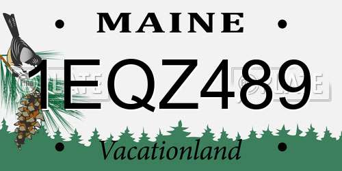 1EQZ489 Maine License Plate