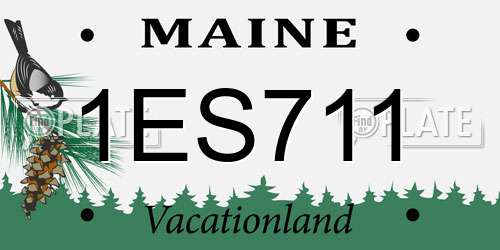 1ES711 Maine License Plate