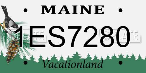 1ES7280 Maine License Plate