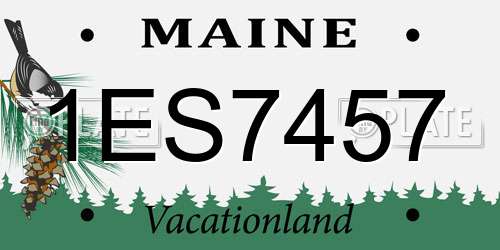 1ES7457 Maine License Plate