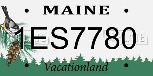1ES7780 Maine License Plate