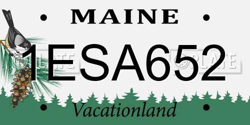 1ESA652 Maine License Plate