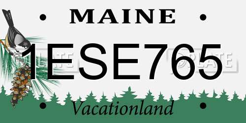 1ESE765 Maine License Plate