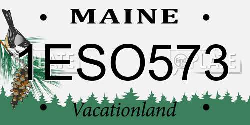 1ESO573 Maine License Plate