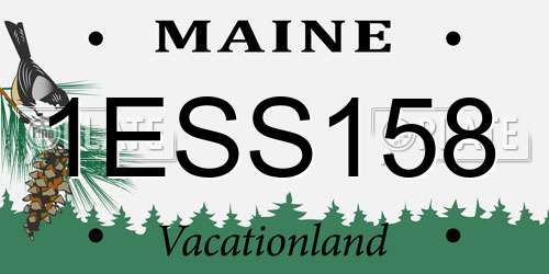 1ESS158 Maine License Plate