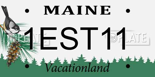 1EST11 Maine License Plate