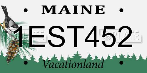 1EST452 Maine License Plate
