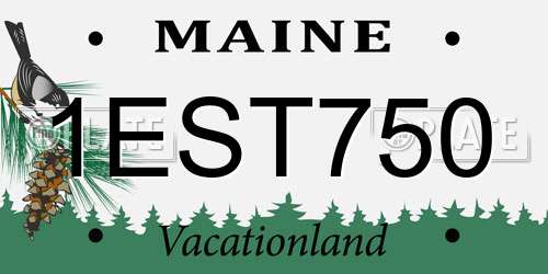 1EST750 Maine License Plate