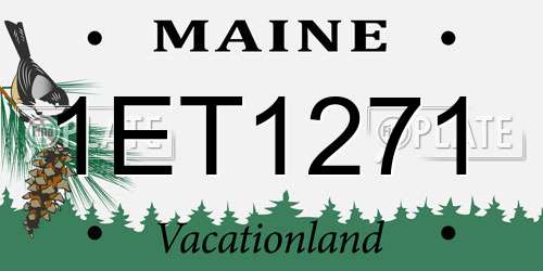 1ET1271 Maine License Plate