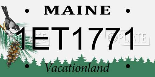 1ET1771 Maine License Plate