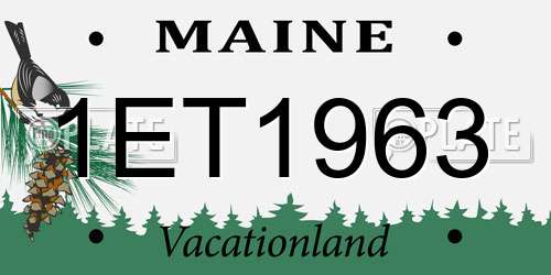 1ET1963 Maine License Plate