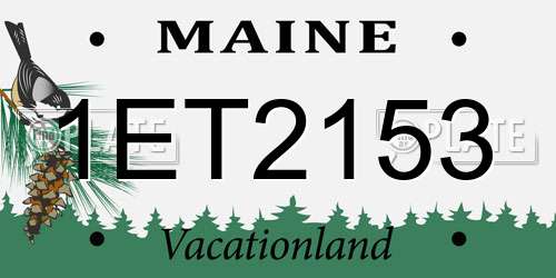 1ET2153 Maine License Plate