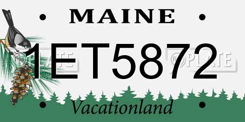 1ET5872 Maine License Plate