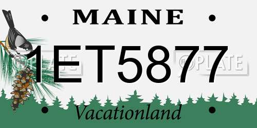 1ET5877 Maine License Plate