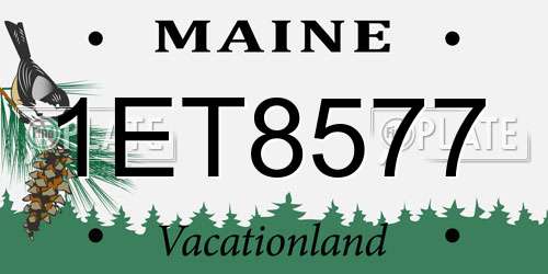 1ET8577 Maine License Plate