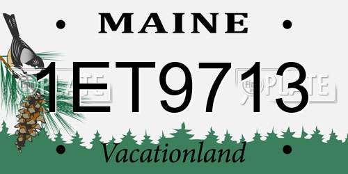 1ET9713 Maine License Plate