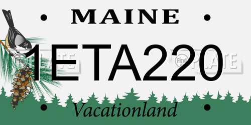 1ETA220 Maine License Plate