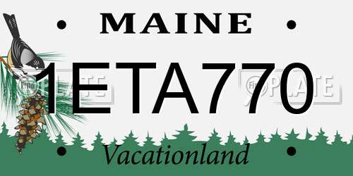1ETA770 Maine License Plate