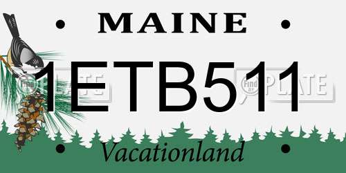 1ETB511 Maine License Plate
