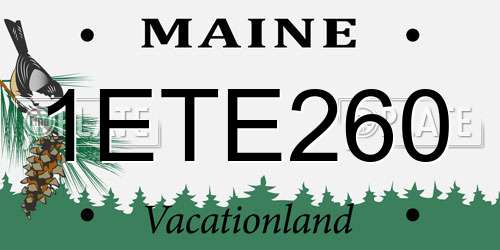 1ETE260 Maine License Plate