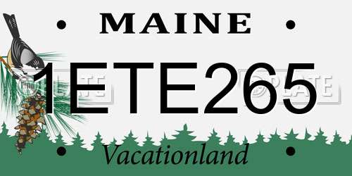 1ETE265 Maine License Plate