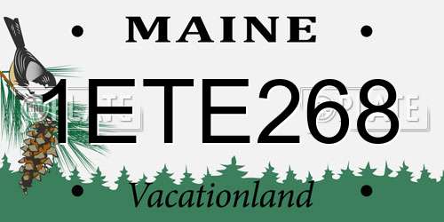 1ETE268 Maine License Plate