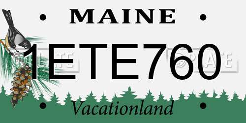 1ETE760 Maine License Plate