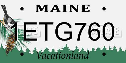 1ETG760 Maine License Plate